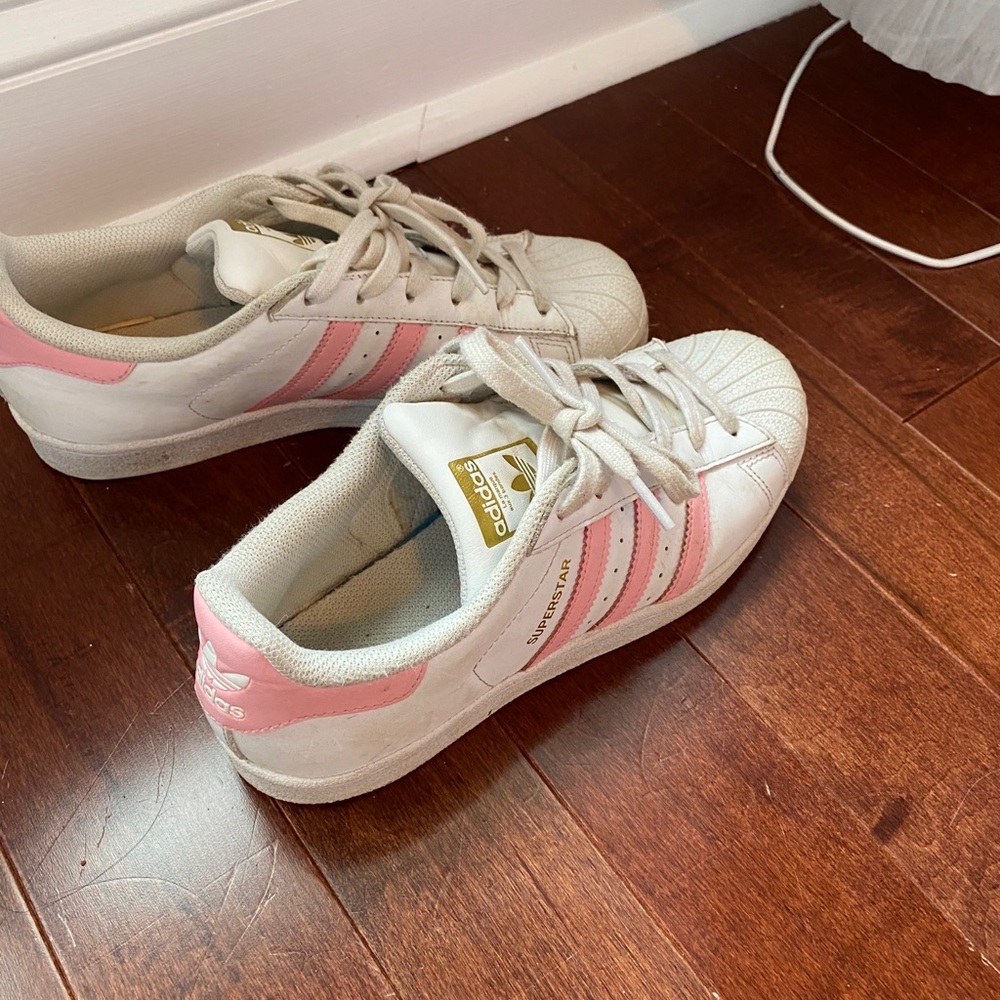 Pink Adidas superstars